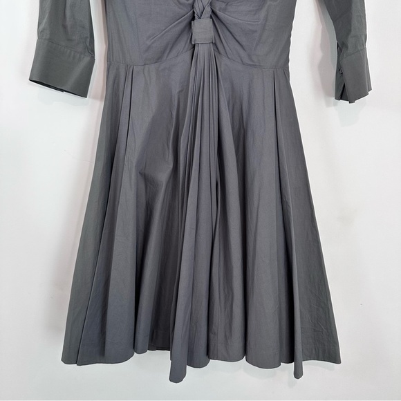 Celine Grey Cotton Blend Braided Detail Short Dress Size 34 EU 2 US - Picture 5 of 11